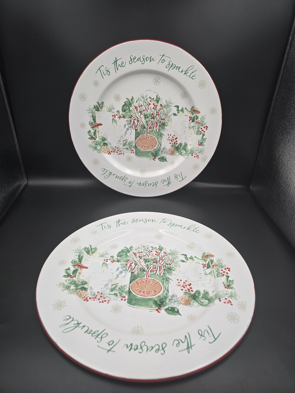 Holiday Candy Cane Decorative Dinner Plates by